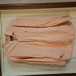 Button up Ralph Lauren classic fit shirt medium  peach and Blue